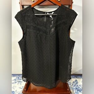 Candie's Black Lace Detail Blouse NWT Women’s XL Top